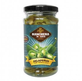 Green Jalapeño Peppers in Slices Ranchera Mexico 225 g