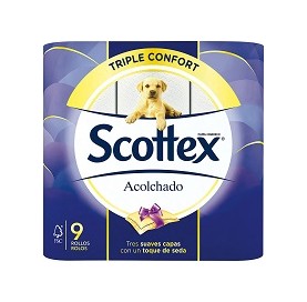 Scottex gepolstertes Toilettenpapier 9 Rollen