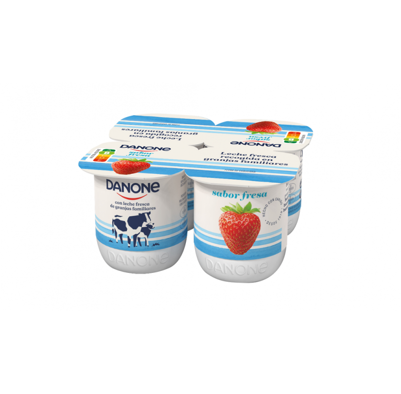 Yogur sabor fresa Danone sin gluten pack de 4 unidades de 120 g