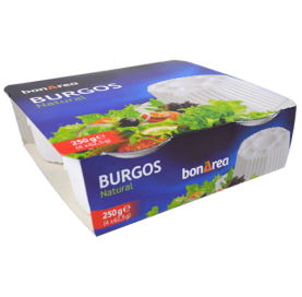 Fresh Burgos Natural Cheese BonÀrea Pack 4 X 62,5 gr